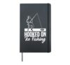 Hooked On Ice Fishing Hardcover Journal, Black