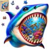 Hopelucr Wooden Puzzles for Adults, Shark Wooden Jigsaw Puzzle 200 Pieces, Unique Animal Shaped Wood Puzzles, Fun Challenging Ocean World Puzzles Gift for Adults Kids Family Game Home Decor 11 * 11 in