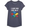 Hope You Step on a Blocks Bricks Play Toys T-Shirt, Girls, Heather Blue, Medium