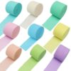 Hordion 9 Rolls Crepe Paper Streamers 9 Colors 738ft, 1.77 in x 82 Ft/Roll