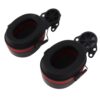 Horett Hard Hat Earmuffs Noise Blocking Abs Adjustable Fit (Black Red)