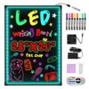 Hosim LED Message Writing Board, 28”x 20" Neon Signs Chalkboard Menu Board, 16 Colors Light Board, LED Sign Board, LED Note Board for Restaurant Display Light Up Sign