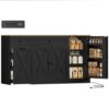 HOSTACK 59"W Kitchen Buffet Cabinet with Storage, Coffee Bar Cabinet, Black
