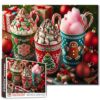 Hot Chocolate Candy Festive Christmas Cups 500pcs, 18 * 24 Inch Jigsaw Puzzle, Holiday Drink Cozy Indoor Relax Gift