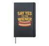 Hotdog Ketchup Sausage Hot Dog Eating Fast Food Hardcover Journal, Black