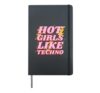 Hot Girls Like Techno (Funny Music Festival Statement) Hardcover Journal, Black