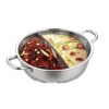 Hot Pot Twin Divided Stainless Steel 32cm Cookware Induction Ruled Compatible Soup Stock Pots Home Kitch