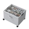HOUSE AGAIN Shoe Organizer for Closet, Shoe Storage Organizer with Lockable Wheels & Clear Cover, Foldable Shoe Box for Closet and Entryway, Grey