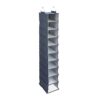 Household Essentials Hanging Narrow Cotton Blend and Plastic Closet Organizer with 10 Storage Shelves, Denim