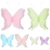 Housoutil 6pcs 3D Paper Butterfly Decorations, Crepe Paper Butterfly Wall Art, Multi-Size Cutouts for Crafts, Birthday, Wedding Baby Shower Party Supplies
