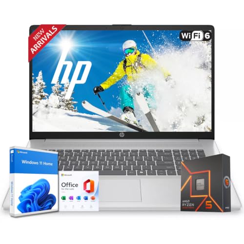 HP 2026 New Business and Student Laptop Powerful AMD Ryzen 5 7430U(Beats Intel Core i7-1335U), 17.3" FHD Display, Wi-Fi 6, 16GB RAM, 512GB PCIe, Ultra Quiet Design, Long Battery Life, Windows 11 Home
