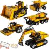 HPROMOT 5-in-1 Building Toys STEM Robotics Kits - Remote-Controlled Excavator Engineering Kit for Kids Ages 8-16 with 535 Pieces, DIY Educational Science Kits Gift for Boys & Girls