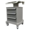 HQHAOTWU 3 Drawers Grey Mobile Trolley Cart with 66.14 lb Load Capacity
