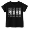 hrcfbk Repeating Preschool Toddler Baby Boys Girls Back to School Shirt First Day of Preschool T-Shirt (Black Repeating Preschool,5-6T)