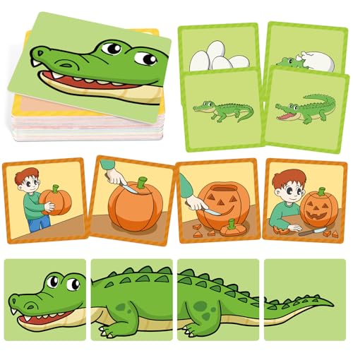 HugHush Sequencing Cards,Sequence Board Game for Kids,Story Storytelling,Speech Therapy Toys Materials for Autism,Social Skills,Sentence Building,Educational Classroom Preschool Learning Activities