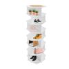 HUIBAI 7-Tier Rotating Shoe Rack Tower for Entryway (White)