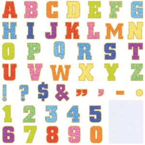Humyoun 176 Pcs 7" Large Bulletin Board Letters and Numbers Set, Big Classroom Alphabet Cutouts Letter Poster with Adhesive Dots for Home School Bulletin Board Display Walll Decor(Bright,Rainbow)