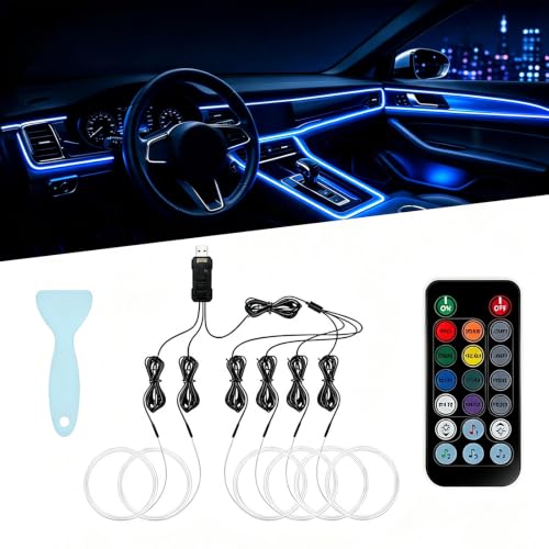 HUSNCKZ Interior Car LED Strip Lights for Chevrolet Malibu Camaro Corvette Sonic Impala, 6 in 1 Ambient Lighting Kit with Music Sync and Adjustable Brightness, Car Lighting Decorations
