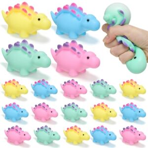 Huwena 20 Pieces Party Favors - Squeeze Funny Stress Balls for Adults Women Men Farm Animal Birthday Party Gifts Goodie Bags Stuffers Sensory Fidget Stress Relief Toys Item (Dinosaur)