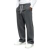 Huyxcye Mens Corduroy Pants Wide Leg Sweatpants Elastic Waist Drawstring