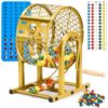 HVDI 12" Bingo Game Set, 10 Reusable Bingo Cards with Sliding Windows Bingo Sets, High-Definition Printed Bingo Balls with Cage & Storage Bag for Game Night Adults Large Group Family Parties