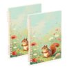 HXshaoye college notebooks Squirrel Floral Spring 2 pack