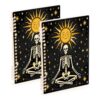 HXshaoye notebooks wide Funny Halloween Skeletons Stars Sun 2 pack