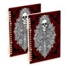 HXshaoye notebook wide Red Skull Cross Y2k Goth 2 pack