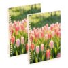 HXshaoye spiral notebooks college Spring Garden Tulips Pink 2 pack