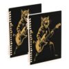HXshaoye subject notebooks college Cat Playing Guitar Rock 2 pack
