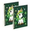 HXshaoye subject notebooks Cute unicorns Shamrock St Patricks Girls 2 pack