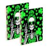 HXshaoye wide ruled spiral St Patricks Day Skull Women 2 pack