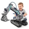 Hydraulic Excavator STEM Building Toy, 130 Pcs Engineering Kit for Kids 8+