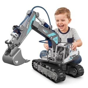 Hydraulic Excavator STEM Building Toy, 130 Pcs Engineering Kit for Kids 8+