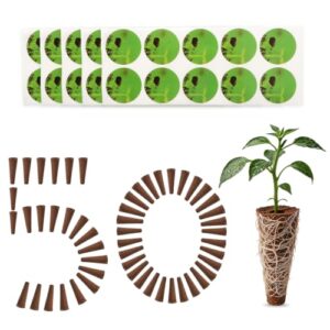 Hydroponic Pods Kit Compatible with AeroGarden, idoo, Ahopegarden, Gardencube with 50 Grow Sponges; 50 Pods Lable, Highly Breathable - Indoor Garden Kit Supplies for Most Brands