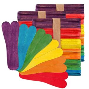 Hygloss Colored Spoon Popsicle Sticks - Vibrant Wooden Craft Sticks – Smooth and Splinter-Free Pop Sticks - Ideal for DIY Projects, Crafting, Games, Home and School Use – 3.75 inches, 100 Count