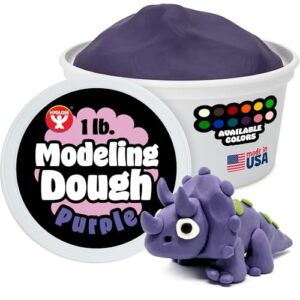 Hygloss Play Modeling Dough for Kids – Safe & Non-Toxic Sensory Dough for Arts and Crafts – 1 lb Tub – Play Clay for Toddler Activities, Preschool Classroom Must-Haves – Purple Color, Unscented