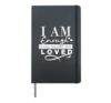 I Am Enough Strong Beautiful Kind Loved Be Kind Hardcover Journal, Black