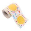 ibasenice Sunshine Pattern Bulletin Board Border Trim with Strong Adhesive and Easy to Trim Copper Plate Self-Adhesive Material for Classroom and Summer Decorations, 32.8ft Scalloped Edges