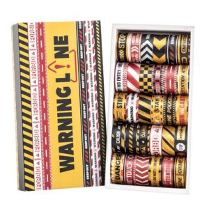 icceemee 30 Rolls Warning line Theme Washi Tape Set, Writable Decorative Tapes for Scrapbooking, Junk Journal Supplies, Bullet Journaling, 0.6"x79" per Roll