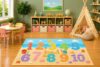 ICE ARMOR 5' x 7' Beach Numbers Learning Area Rug, Educational Counting Numbers Sandcastle Seashells Ocean Kids Playroom Classroom Bedroom Decor, Non-Slip Silicone Backing Low Pile