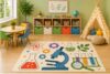 ICE ARMOR 5' x 7' STEM Science Area Rug, Educational Microscope Chemistry Biology Laboratory Learning Play Mat for Kids Classroom Nursery Playroom, Non-Slip Silicone Backing Low Pile