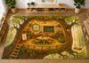 ICE ARMOR Large 6'7" x 9'10" Treehouse Classroom Area Rug, Soft Low Pile Indoor Rug with Non-Slip Silicone Backing for Kids Room and Playroom, Brown