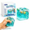 Ice Cubes Marine Shells Squishies Toy, Soft Slow Rise Squishy Stress Relief Toy, TPR Ice Cube Sensory Fidget Toy for Adults Anxiety Relief, Ocean Theme Table Decoration