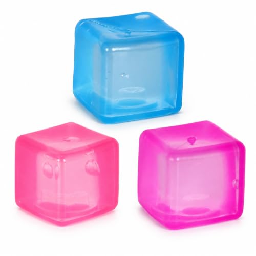 Ice Cube Squishy Stress Cube 5cm (1.98"), Soft Slow Rising Squeeze Fidget Toy for Kids & Adults, Sensory Toy for Stress and Anxiety Relief, Crebloxinn Square Shape Stress Ball(3Pack)