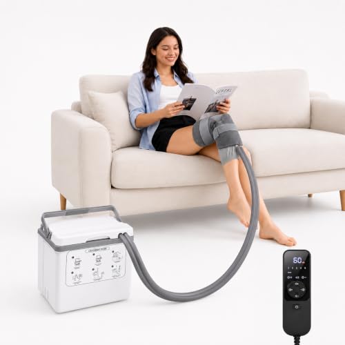 Ice Machine for Knee After Surgery – FSA Cold Therapy Machine with Auto Timer, Leak-Proof Reinforced Bucket & Adjustable Flow for Knee Replacement and Multi-Joint Recovery, HSA Eligible