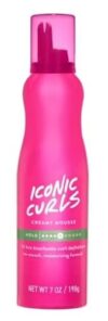 Iconic C'urls Hair Mouss'e, C'url Defining, 24 Hour Soft Hold, Lightweight, 7 OZ- 1pack