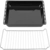 ICQN 42.2 x 37 cm Baking Trays & Grid Set, 4.5 cm Deep Enamelled Grease Pan
