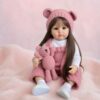 iCradle Reborn Baby Dolls Full Vinyl Body 22 Inch 55cm Realistic Soft Vinyl Body Todderl Baby Dolls with Long Hair Reborn Doll Toy