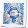 ICYANART Snowman Diamond Art Painting Kits for Kids with Frame 7x7inch